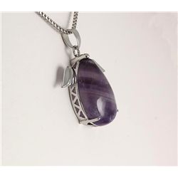 Natural Stone Amethyst Pear Pendant