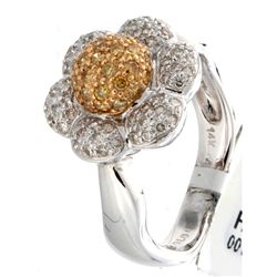 14K 2Tone Gold 0.70ctw White & Yellow Diamond Ring