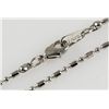 Image 2 : White Gold Plated Bar and Bead Chain Necklace