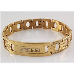 Men's Electroplated Link Gold Bracelet 8 3/4"