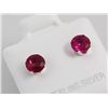 Image 3 : Sterling Silver Earring Prong Set Ruby Red Crystal