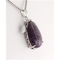 Natural Stone Amethyst Pear Pendant