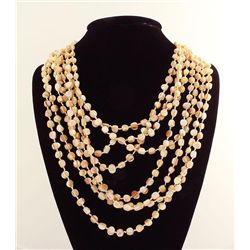 896CTW GOLDEN WHITE 8 ROW MOTHER OF PEARL NECKLACE