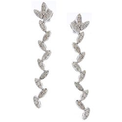 14K White Gold 1.24ctw Diamond Earrings