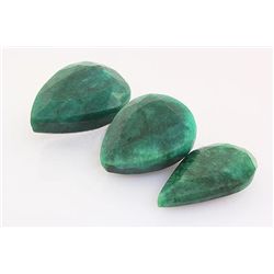 164.57ctw Faceted Loose Emerald Beryl Gemstone Lot of 3