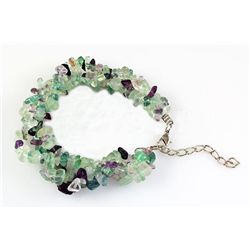 208.42CTW 7in. PURPLE GREEN CHIPPED STONE BRACELET META