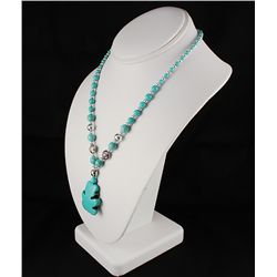 Fashion Jewelry Turquoise Maple Leaf Pendant Necklace