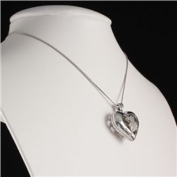 Puff Bear Heart Charm Pendant Necklace