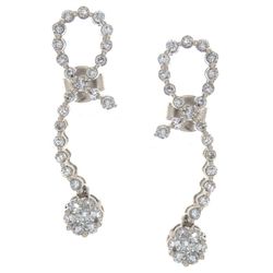 14K White Gold 1.0ctw Diamond Earrings