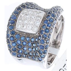 18K White Gold 2.73ctw Sapphire & Diamond Ring