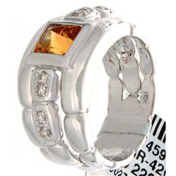 18K White Gold 1.27ctw Citrine & Diamond Ring