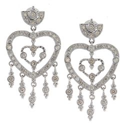 14K White Gold 0.81ctw Diamond Earrings