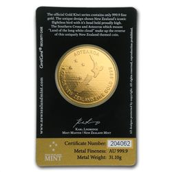 1 oz New Zealand Gold .9999 Kiwi (In Black Assay Card)