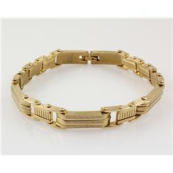 Mens 8.50" Yellow Ion Plated Gold Stainless Steel Brace