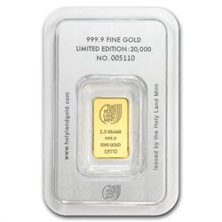 2.5 gram Holy Land Mint Dove of Peace Gold Bar(In Assay