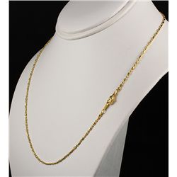 Gold Plated Bar and Bead Chain Necklace