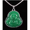 Image 1 : 32.01CTW JADE BUDDHA SILVER PLATED PENDANT