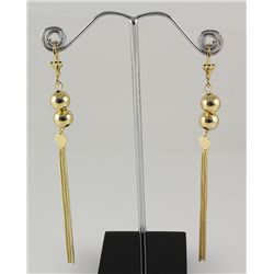 Gold Plated Ball Hang Drop Earrings Fashion Jewelry
