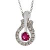 Image 1 : 14K White Gold 0.59ctw Ruby & Diamond Pendant