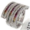 Image 1 : 14K White Gold 2.36ctw Rainbow Sapphire & Diamond Ring