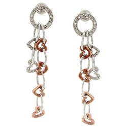 14K 2Tone Gold 0.52ctw Diamond Earrings