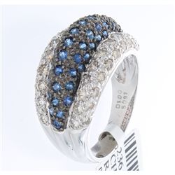14K White Gold 1.91ctw Sapphire & Diamond Ring
