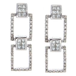 18K White Gold 2.06ctw Diamond Earrings