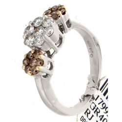 14K White Gold 1.0ctw White & Brown Diamond Ring