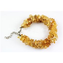233.41CTW 7in. YELLOW QUARTZ CHIPPED STONE BRACELET MET
