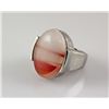 Image 2 : Retro Vintage Red Semi Precious Agate Mens Ring