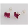 Image 3 : Sterling Silver Earring Prong Set Ruby Red Crystal