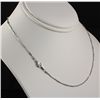 Image 1 : White Gold Plated Bar and Beads Chain Necklace