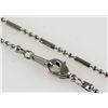 Image 2 : White Gold Plated Bar and Beads Chain Necklace
