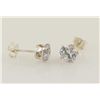 Image 1 : Sterling Silver Earring Prong Set Fire Diamond Crystal