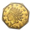 Image 1 : 1875 BG-783 Indian Octagonal 25 Cent Gold MS-65 PCGS