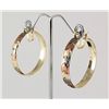 Image 1 : Fashion Jewelry Tri-Color Plated Big Hoop Earring