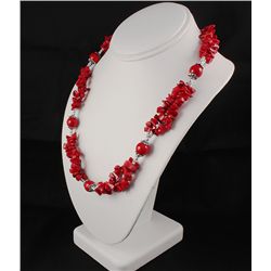 Fashion Jewelry Red Chip Coral Beads Necklace