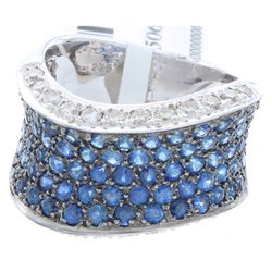 14K White Gold 2.97ctw Sapphire & Diamond Ring