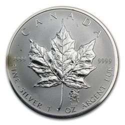 Canadian 1 oz Silver Maple Leaf-Lunar Privy - Abrasions