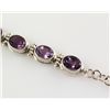 Image 2 : Faceted Amethyst Stone sets in Silver Bezel Bracelet, 1