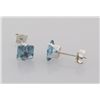 Image 2 : Sterling Silver Earring Prong Set Aquamarine