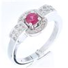 Image 1 : 14K White Gold 0.52ctw Ruby & Diamond Ring