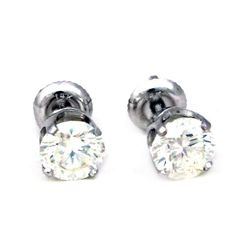 Lady's 18K White Gold Diamond Studs Earrings