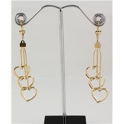 Gold Plated Heart Drop Earring Fashion Jewelry