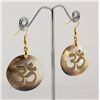 Image 1 : OM Mother of Pearl Dangling Earring (White)