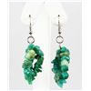 Image 1 : 63.02CTW 2in. GREEN TURQUOISE CHIPPED STONE HOOK EARRIN