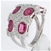 Image 1 : 18K White Gold 4.02ctw Ruby & Diamond Ring