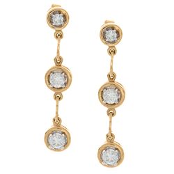 14K Yellow Gold 1.15ctw Diamond Earrings