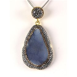 Geode Druzy Natural Stone Pendant Victorian Design