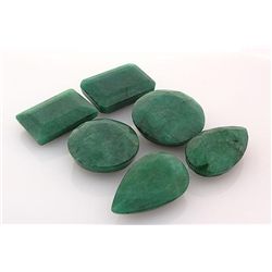 199.91ctw Faceted Loose Emerald Beryl Gemstone Lot of 6